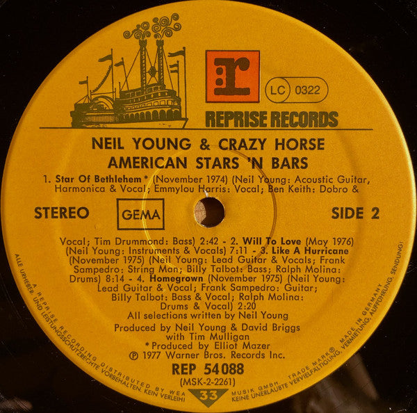 Neil Young : American Stars 'N Bars (LP, Album, "Di)