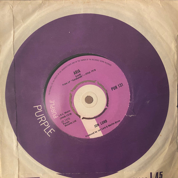 Jon Lord : Bourée (7", Single)
