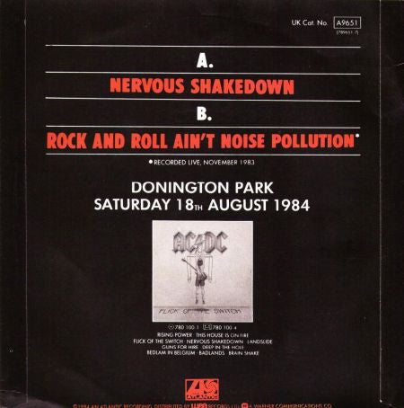 AC/DC : Nervous Shakedown (7", Single)