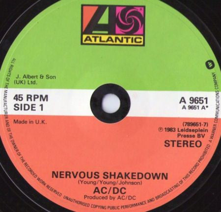 AC/DC : Nervous Shakedown (7", Single)