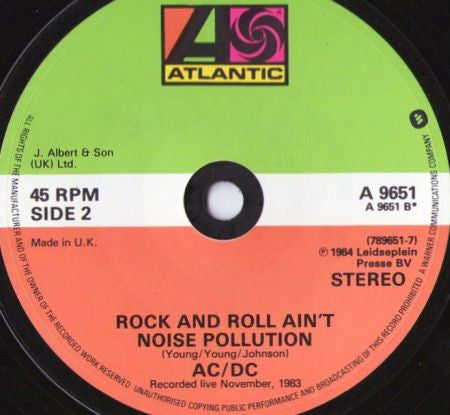 AC/DC : Nervous Shakedown (7", Single)