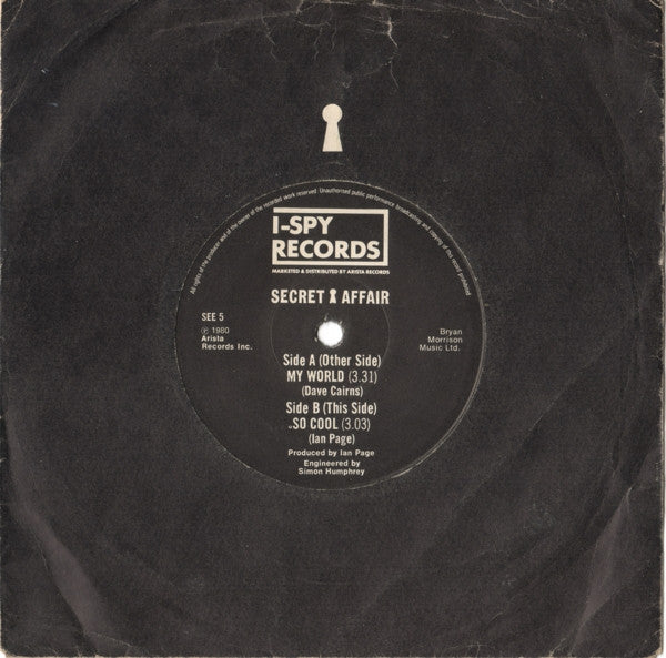 Secret Affair : My World (7", Single, Pap)