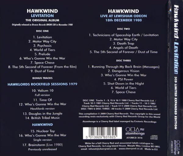Hawkwind : Levitation (3xCD, Album, RE, RM + Box, Dlx, Ltd)