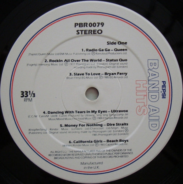 Various : Pepsi® Band Aid Hits (LP, Comp, Lyn)