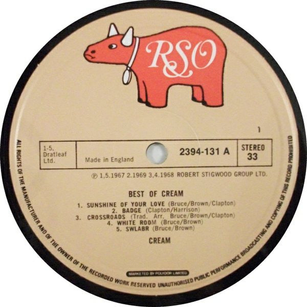 Cream (2) : Best Of Cream (LP, Comp, RE)