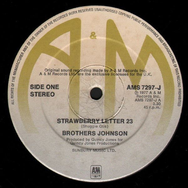 Brothers Johnson : Strawberry Letter 23 (12", Single, Ltd)