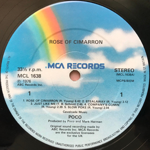 Poco (3) : Rose Of Cimarron (LP, Album, RE)