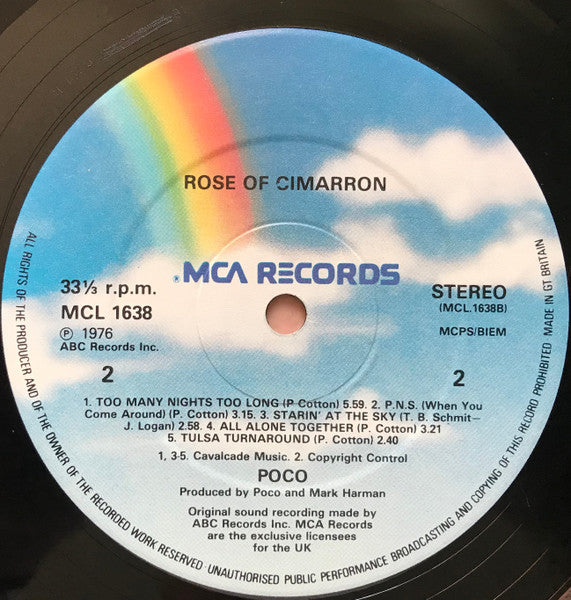 Poco (3) : Rose Of Cimarron (LP, Album, RE)
