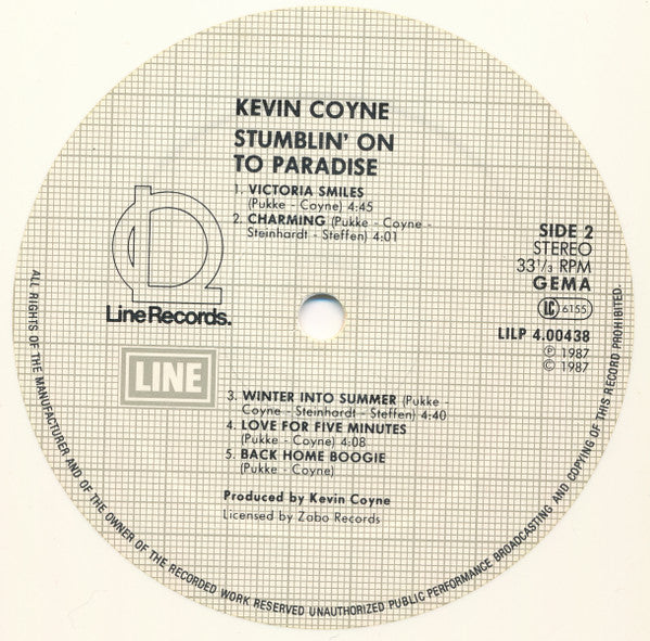 Kevin Coyne Band : Stumbling On To Paradise (LP, Album, Whi)