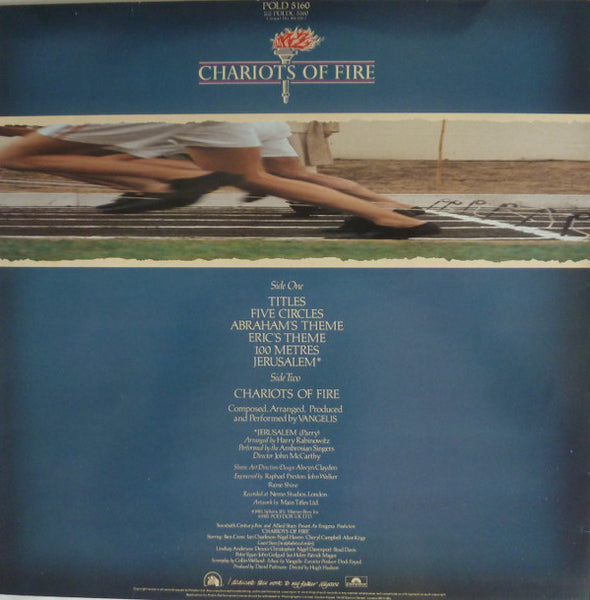 Vangelis : Chariots Of Fire (LP, Album, RE)