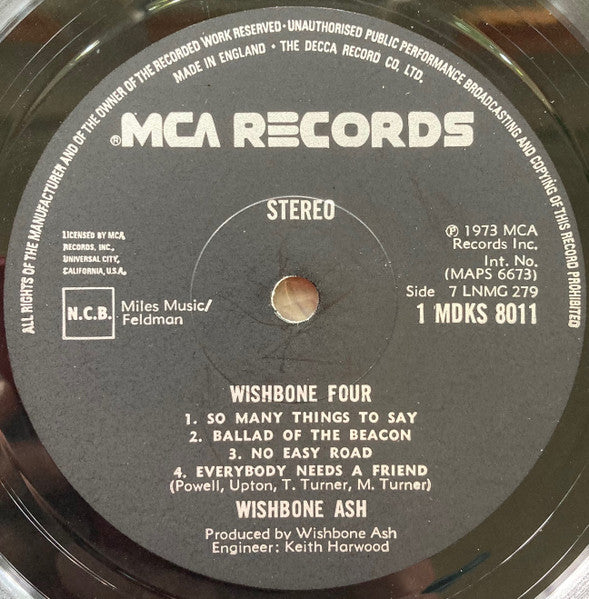 Wishbone Ash : Wishbone Four (LP, Album, Gat)
