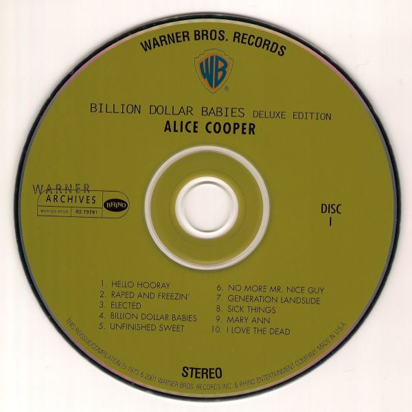 Alice Cooper : Billion Dollar Babies (2xCD, Album, RE, RM, Del)