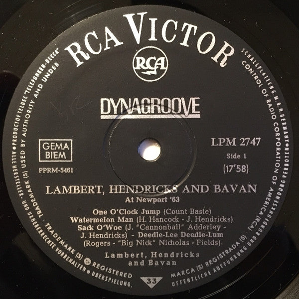 Lambert, Hendricks & Bavan : At Newport '63 (LP, Album, Mono)