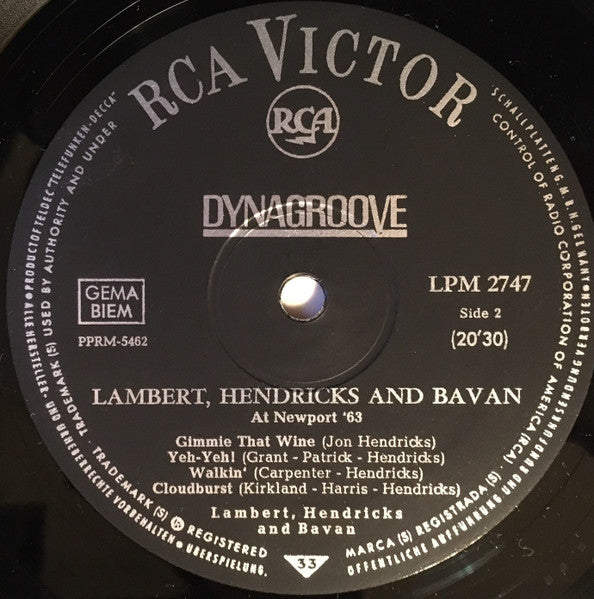 Lambert, Hendricks & Bavan : At Newport '63 (LP, Album, Mono)