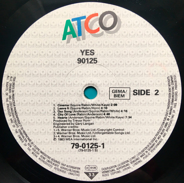 Yes : 90125 (LP, Album, RE)