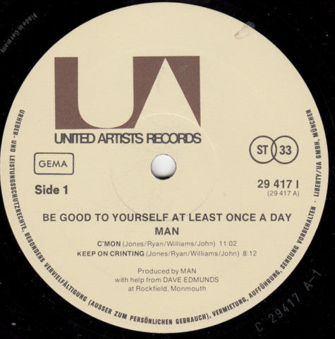 Man : Be Good To Yourself At Least Once A Day (LP, Album, Gat)