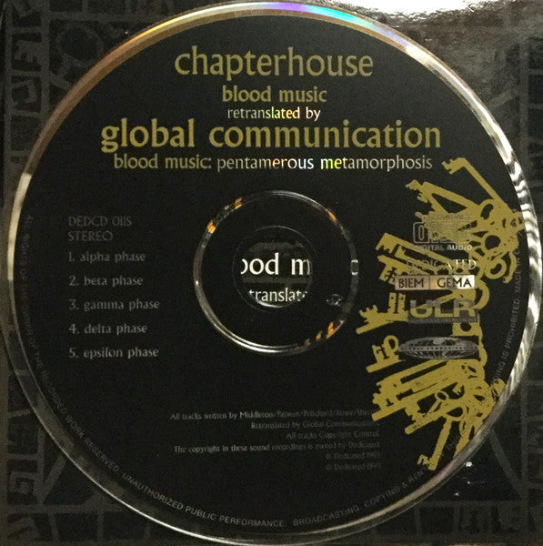 Chapterhouse Retranslated By Global Communication : Blood Music: Pentamerous Metamorphosis (CD, Album)