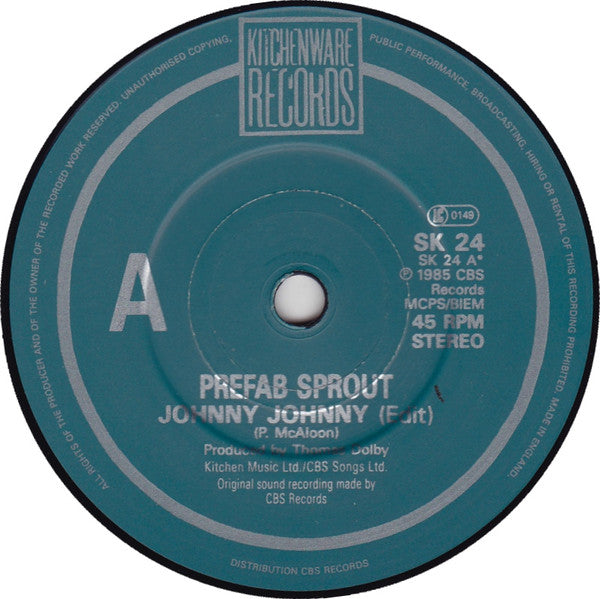 Prefab Sprout : Johnny Johnny (7", Single, Glo)