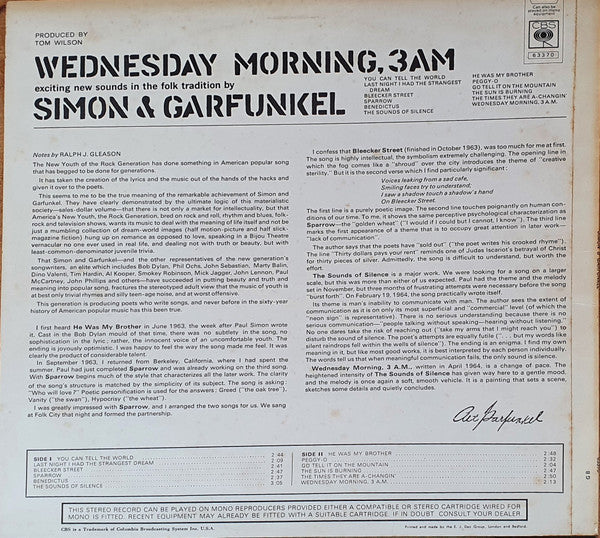 Simon & Garfunkel : Wednesday Morning, 3 A.M. (LP, Album, RE)