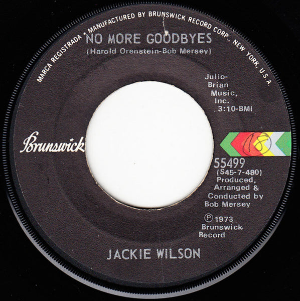 Jackie Wilson : Sing A Little Song / No More Goodbyes (7")