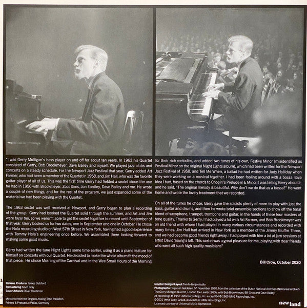 Gerry Mulligan : Night Lights (LP, Album, RE, 180)