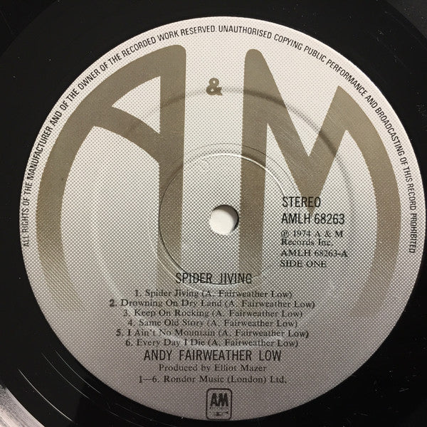Andy Fairweather Low* : Spider Jiving (LP, Album)