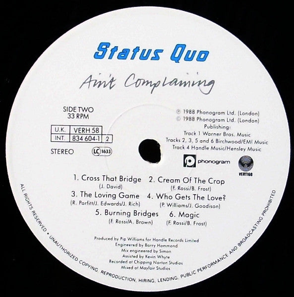 Status Quo : Ain't Complaining (LP, Album)