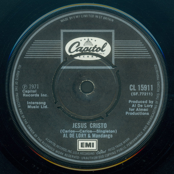 Al De Lory & Mandango : Right On / Jesus Christo (7")