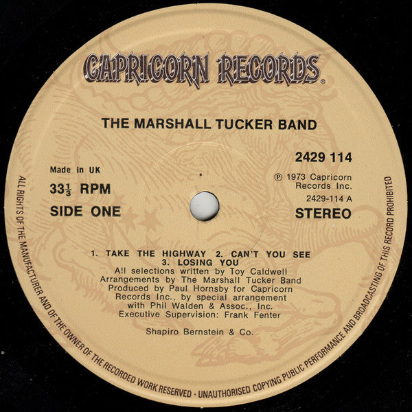 The Marshall Tucker Band : The Marshall Tucker Band (LP, Album, RE, Gat)