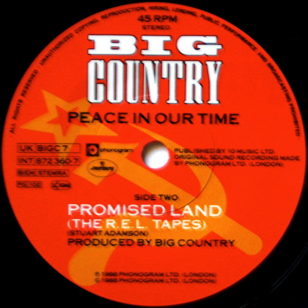 Big Country : Peace In Our Time (7", Single, Ltd)