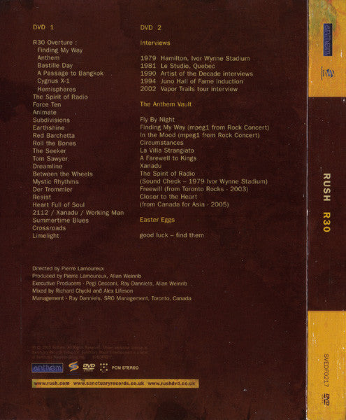 Rush : R30 - 30th Anniversary World Tour (2xDVD-V + 2xCD, Album)