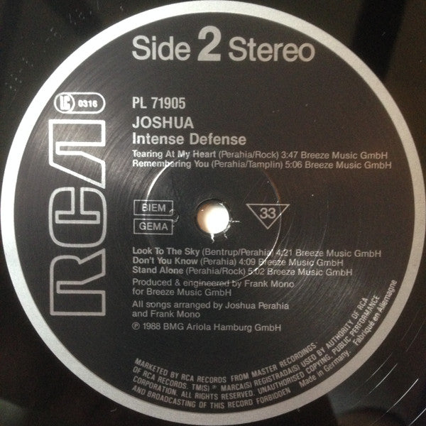 Joshua (25) : Intense Defense (LP, Album)