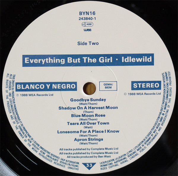 Everything But The Girl : Idlewild (LP, Album)