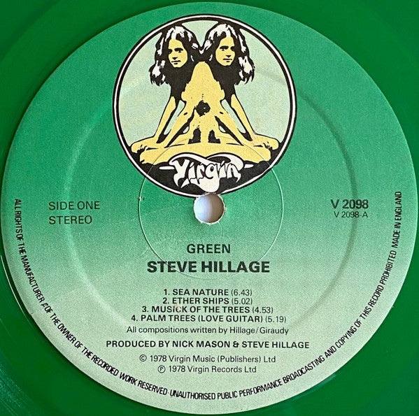 Steve Hillage : Green (LP, Album, Ltd, Gre)