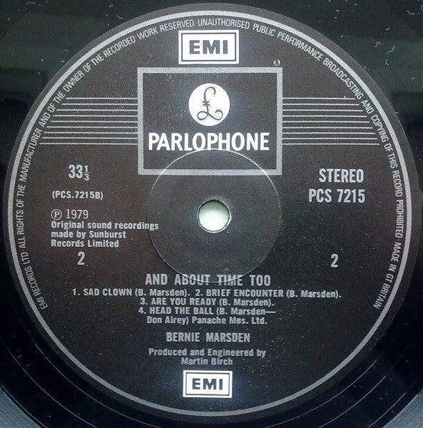 Bernie Marsden : And About Time Too (LP, Album)