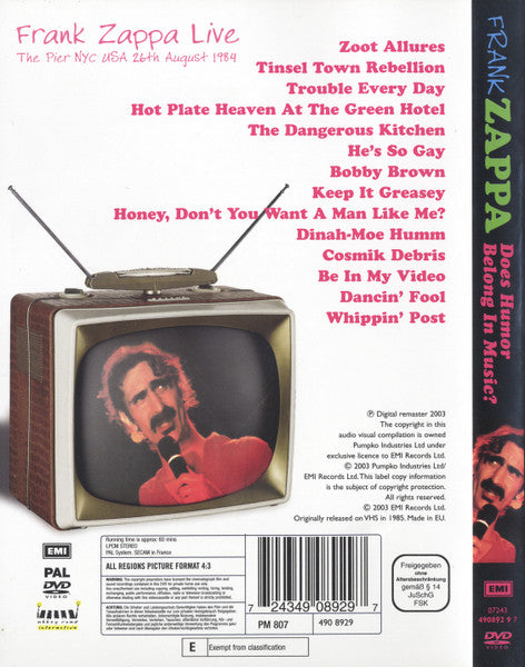 Frank Zappa : Does Humor Belong In Music? (DVD-V, RP, PAL)