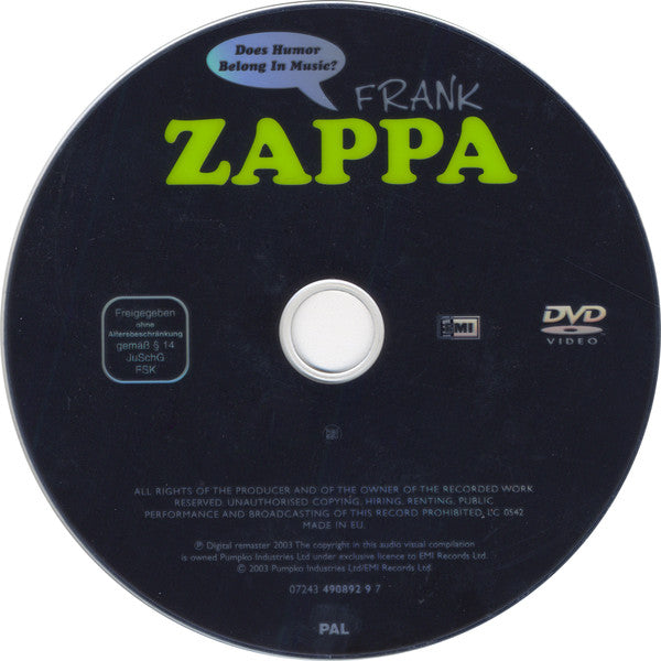 Frank Zappa : Does Humor Belong In Music? (DVD-V, RP, PAL)