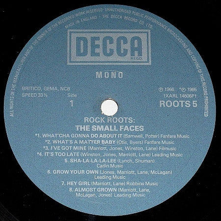 The Small Faces* : Rock Roots (LP, Comp, Mono)