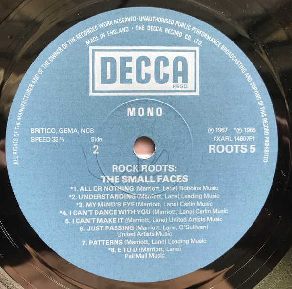 The Small Faces* : Rock Roots (LP, Comp, Mono)
