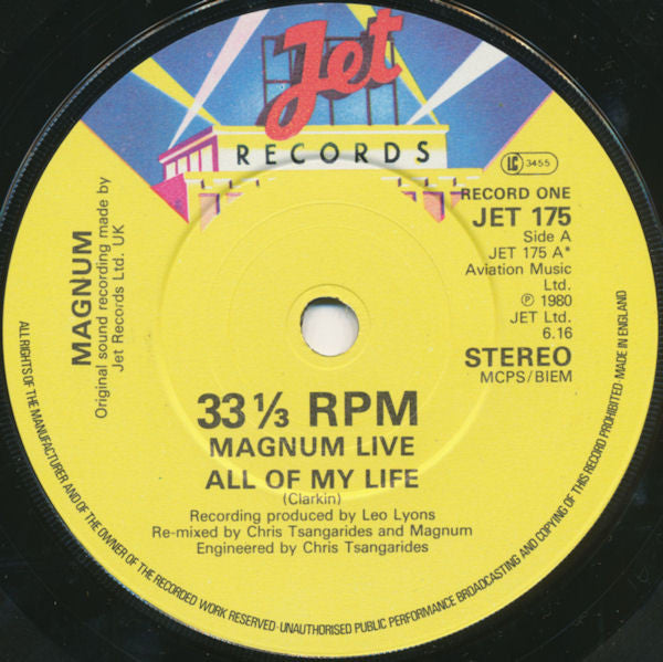 Magnum (3) : Magnum Live (2x7", Single)