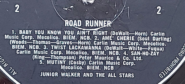 Jr. Walker & The All Stars* : Road Runner (LP, Mono)