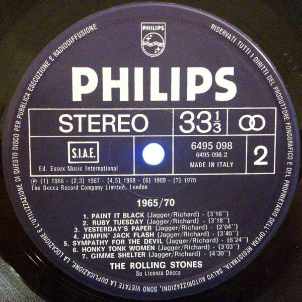 The Rolling Stones : 1965/70 (LP, Comp, Dar)