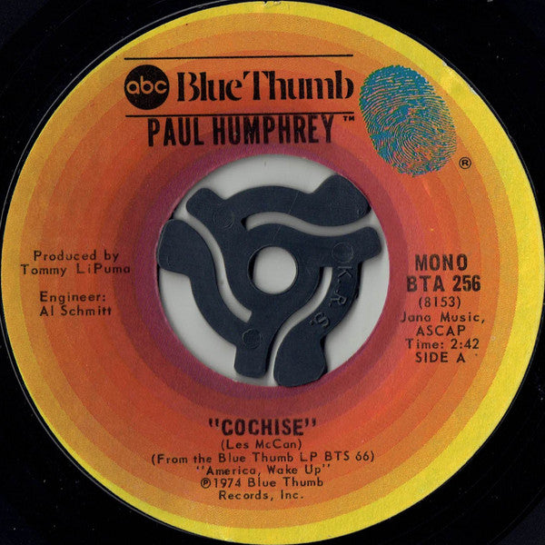 Paul Humphrey : Cochise (7", Single, Mono)