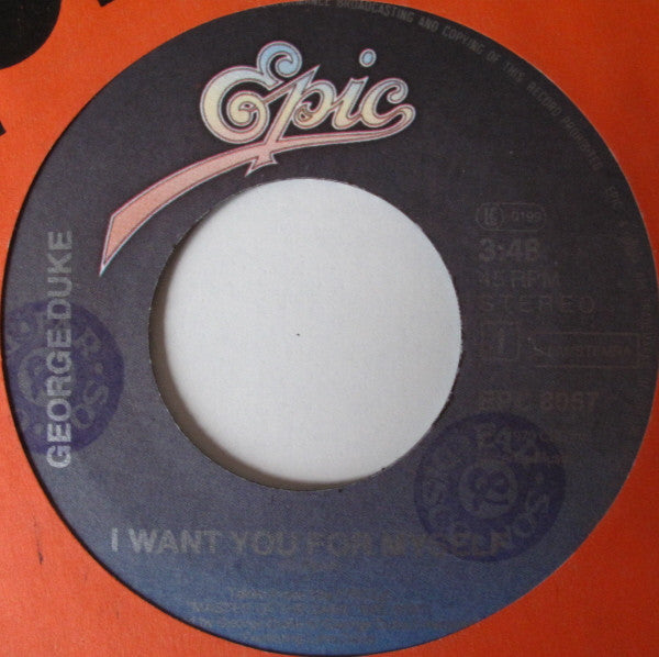 George Duke : I Want You For Myself (7", Single)