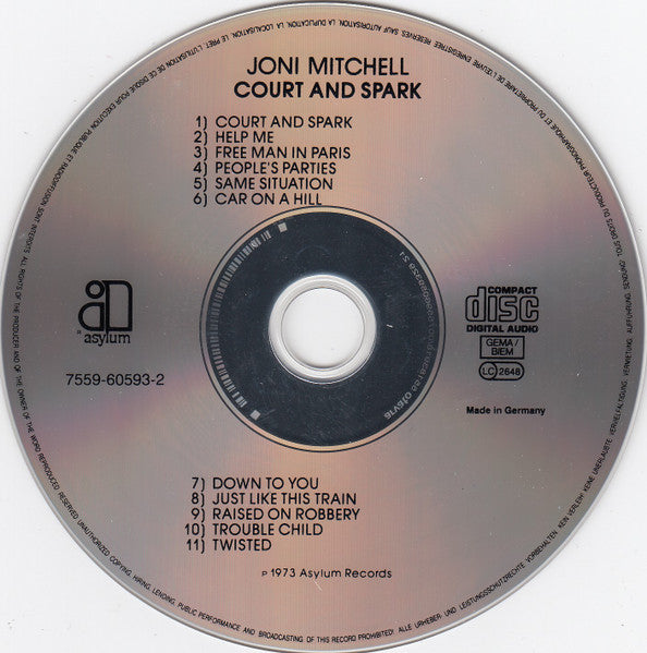 Joni Mitchell : Court And Spark (CD, Album, RE, Arv)