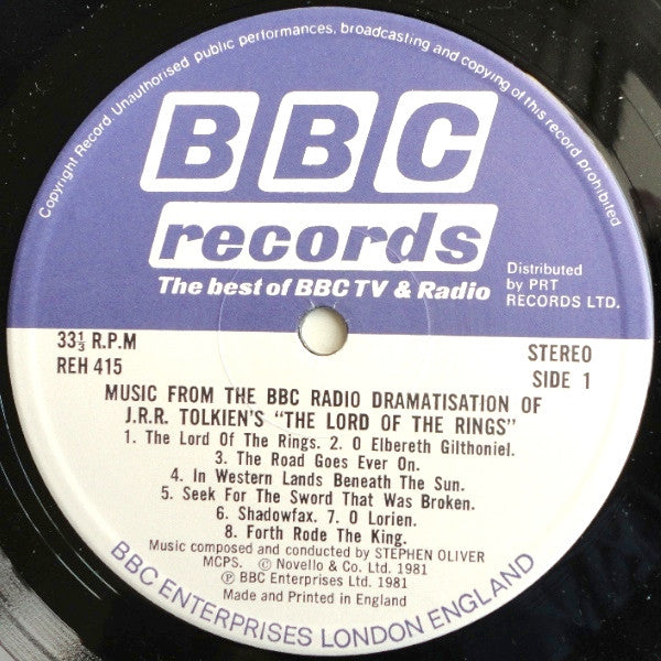 Stephen Oliver : Music From The BBC Radio Dramatisation Of J. R. R. Tolkien's The Lord Of The Rings (LP, Album)
