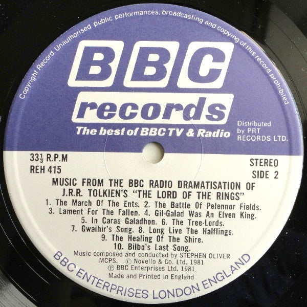Stephen Oliver : Music From The BBC Radio Dramatisation Of J. R. R. Tolkien's The Lord Of The Rings (LP, Album)