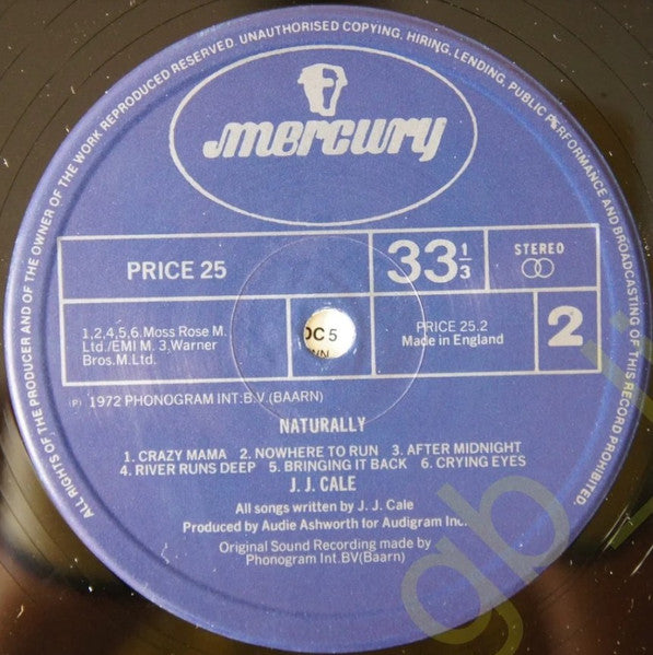 J.J. Cale : Naturally (LP, Album, RE)