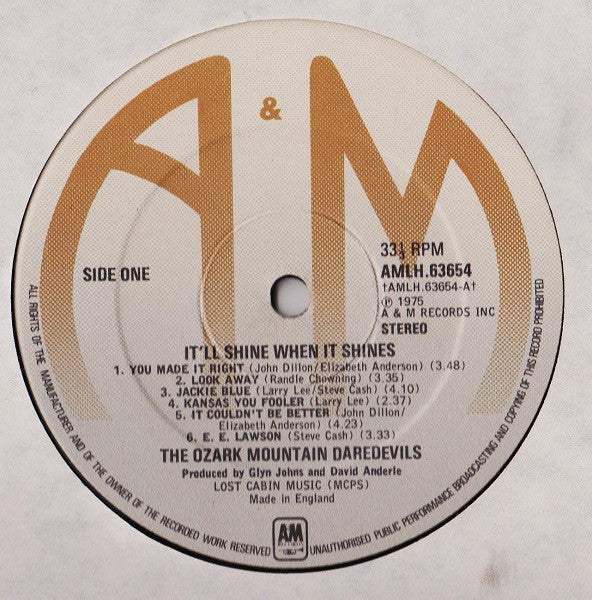 The Ozark Mountain Daredevils : It'll Shine When It Shines (LP, Album)