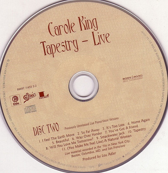 Carole King : Tapestry (CD, Album, RE, RM, Dig + CD + Dlx, Leg)